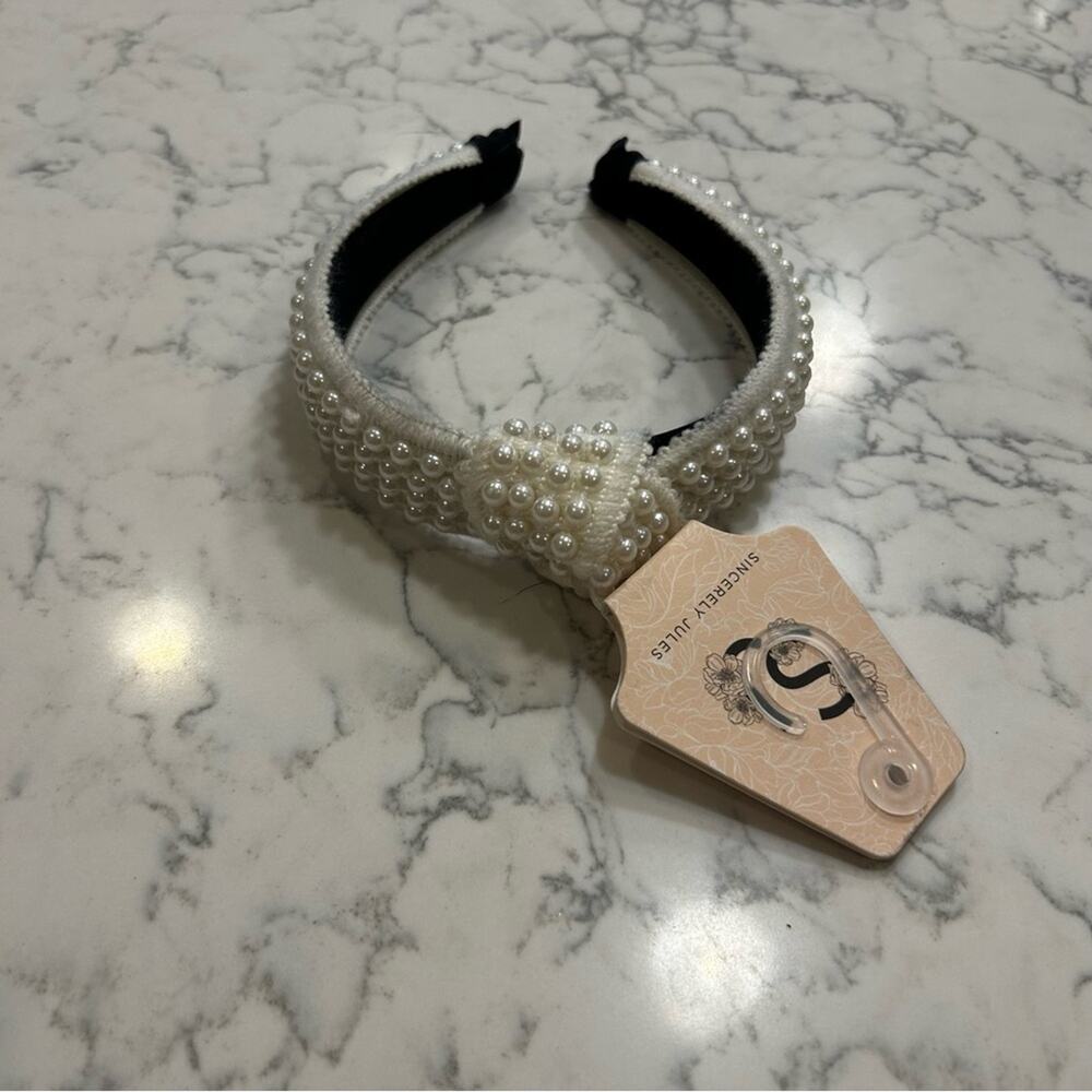 NWT Sincerely Jules White Faux‎ Pearl Headband